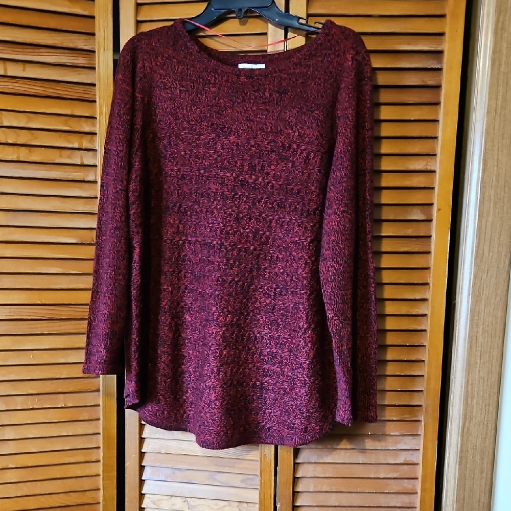 Croft & Barrow Red and Black Knit Top